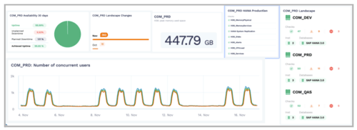 Reporting dashboards in Avantra. 