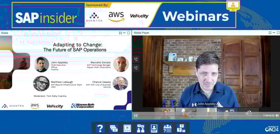 A webinar from SAPInsider featuring Avantra CEO John Appleby and others discussing the future of SAP.
