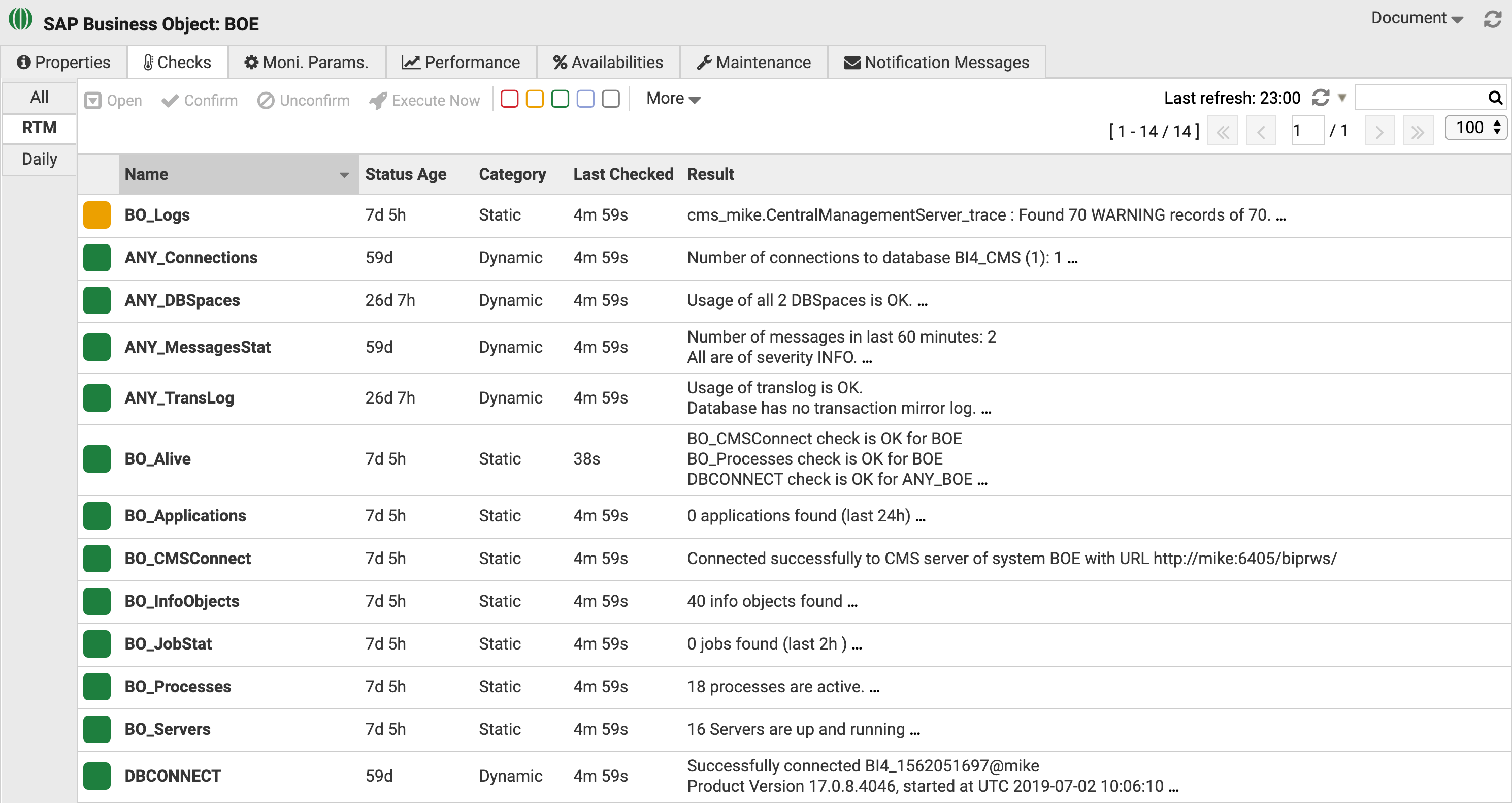 Business Objects Checks