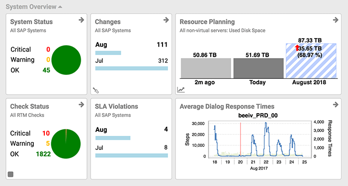 Avantra real-time report for system health and performance