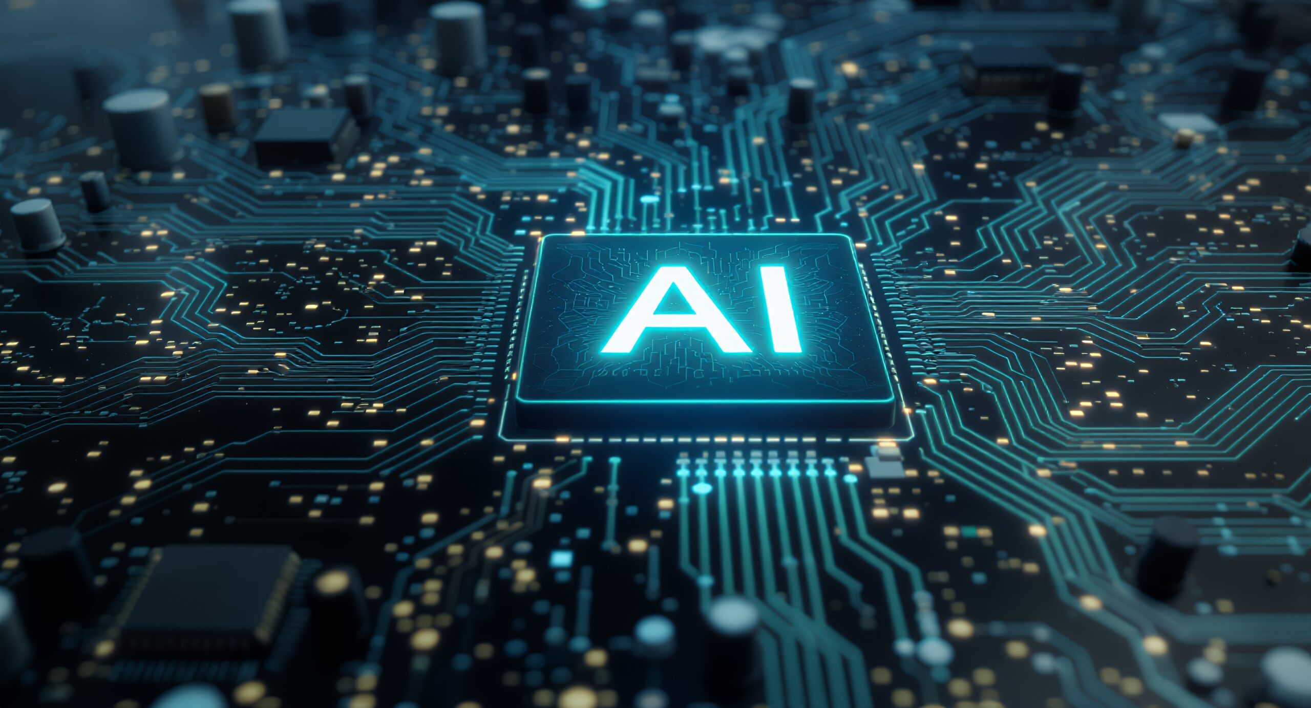 Glowing AI circuit board chip representing the future of SAP AIOps and automated root-cause analysis.